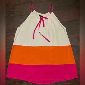 Staccato Tank Top Cream/Orange/Magenta Sleeveless Tank top Size Medium NWOT